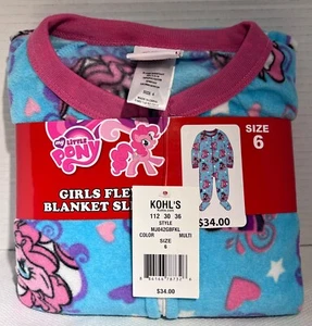 My Little Pony Girls Fleece Blanket Sleeper Size 6 NWT - Picture 1 of 2