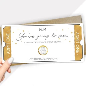 Personalised Surprise Scratch Card Ticket | Concert, Show, Musical Birthday Gift - Picture 1 of 6