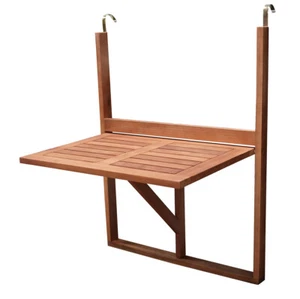 Balkonhängetisch Balkontisch Balkonmöbel Tisch klappbar 60x40cm Akazie Holz - Bild 1 von 5