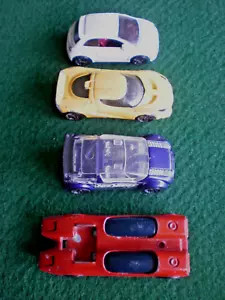 4 Hot Wheels Cars / Lotus, Fiat, Spittin' Image & Super Gnat, all Wheels Work - Picture 1 of 5