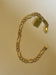 10K Gold Men's Two Tone ,Cuban Link Bracelet 9 inches 11g Made in Italy  $ 1198 - Picture 1 of 1