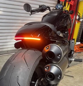 Sportster-S LED Fender Light Bar Kit w/ Vertical Side Tag Bracket - Red Lens - Picture 1 of 7