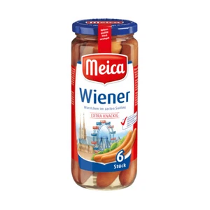 Meica 6 Wiener Würstchen zarte Konsistenz ATG 250g Glas 540g - Bild 1 von 1
