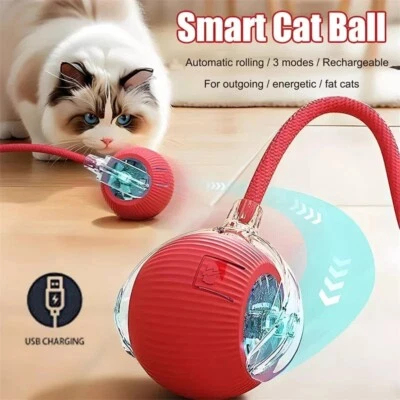 Cat Interactive Ball Toy - Rechargeable Automatic Rolling Ball Smart Kitten Toys
