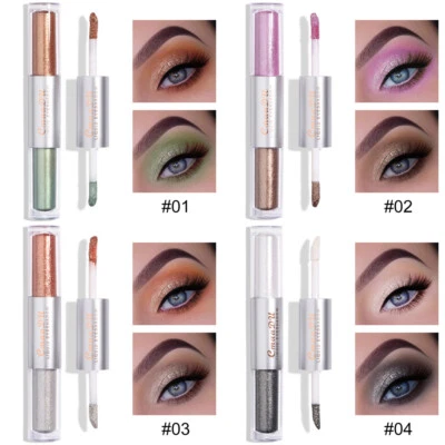8 Color 4Pcs/Set 2 IN 1 Golden Pearl Shimmer Eye Shadow Mineral Gloss Eyeshadow - Image 1 of 4
