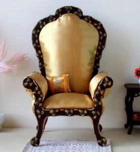 Maßstab 1/4 Stuhl elegante Puppenhaus Möbel für 16 Zoll BJD Puppen Minifee Unoa - Bild 1 von 14