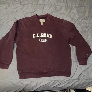 LL BEAN 1912 embroidered spellout crewneck sweatshirt LARGE tag ra21 boxy fit - Picture 1 of 10