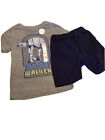 Boys Size 6 Star Wars At At Walker Gray Tshirt & Navy Blue Shorts Outfit Nwt Nwo