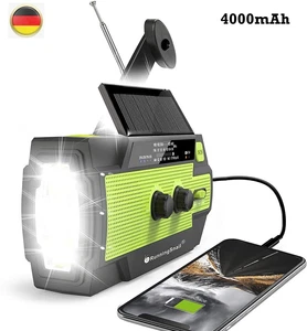 Solar Radio Handkurbel Notfall Radio AM/FM USB Dynamo LED Taschenlampe 4000mAh - Bild 1 von 12