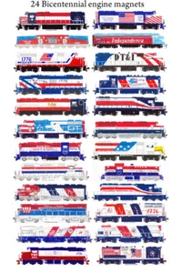 Juego de 24 imanes de tren de locomotoras bicentenario de Andy Fletcher - Imagen 1 de 1