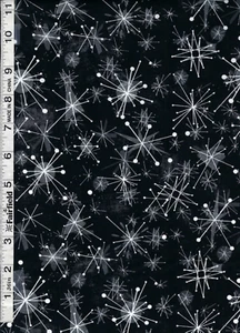 Black Christmas Snow Dog Express Snowflake by Studio E bty - Picture 1 of 1