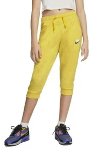 Nike Sportswear Big Kids' (Girls') Capris (Yellow/Blue) CT8537-735 $30 Retail - Picture 1 of 4