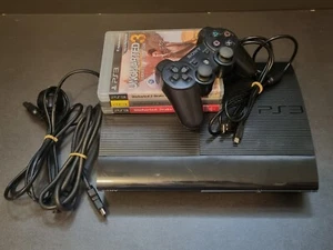 PlayStation 3 PS3 Super Slim 12GB Cntrl Cords PAL CECH-4002A Tested +3 Games GC - Picture 1 of 21