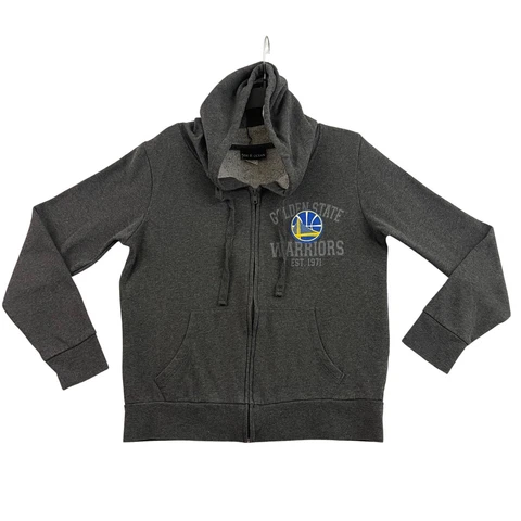 Adidas NBA Golden State Warriors Hoodie Adult Size Large Gray Full Zip Logo Cover