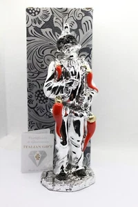 PULCINELLA CORNI ROSSI STATUA RESINA ARGENTATA SCARAMANTICA CM 21X7 EXPLOIT - Imagen 1 de 8