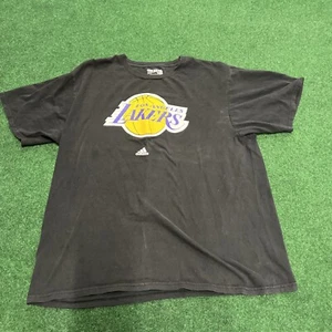 LOS ANGELES LAKERS NBA Black T-Shirt XL ADIDAS The Go To Tee - Picture 1 of 8