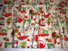 Valance Retro Fifties Appliances Custom Made 1950's Kitchen Farmhouse 