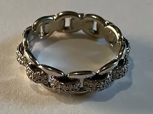 Scott Kay Sterling Silver Link Band Style CZ Ring in a Size 6.5 - Bild 1 von 11