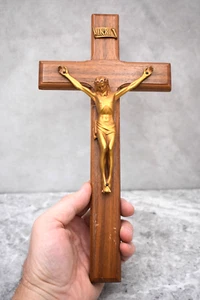 Älteres Kloster Kruzifix, Wandkreuz, 12" ht x 6" w. (CU373) Kelch Co. - Bild 1 von 8
