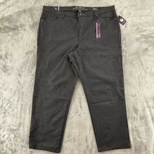 Gloria Vanderbilt Amanda Heather Grey Ponte Pant 22W Tapered Slimming Stretch - Picture 1 of 10