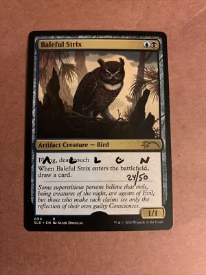 MTG Magic Baleful Strix Signed Artist Proof x1 Secret Lair Edition Allen Douglas - Image 1 of 2