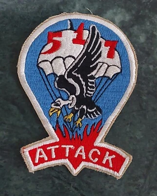 517th  PIR pocket patch . ww2 airborne . Italy  , South of France 1944 - Photo 1/2