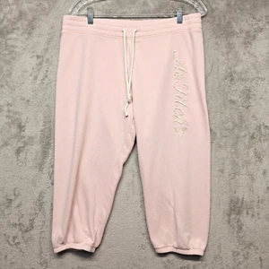 Abercrombie & Fitch Pants Womens Large Pink Drawstring Waist Jersey Lounge Crop - Picture 1 of 13