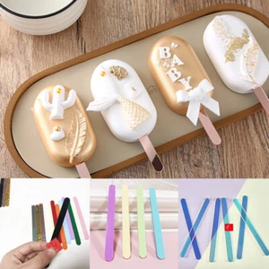 Wedding Cupcake Birthday 10pcs Cakesicle Decorations Cake Topper Gold Mirror Ice - Picture 1 of 30