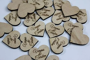 60 pezzi decorazione sparsa cuore matrimonio decorazione tavolo nome a scelta decorazione legno festa - Foto 1 di 2