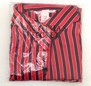 Victoria's Secret Satin Pajama PJ Top Bottom Red Shirt Long Pants Sleep Set M/R - Picture 1 of 1