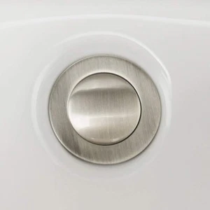 Fregadero de lavabo de níquel cepillado sin desbordamiento - Imagen 1 de 5