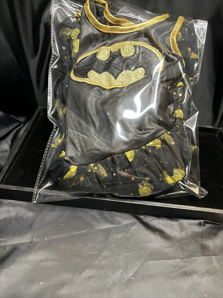 Rubies Size S Batgirl Black Gold Cap Sleeve Costume Dress Childs Halloween Tutu. - Image 1 of 4