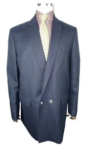 £2450 PIERRE BALMAIN MOST RECENT NAVY HOUNDSTOOTH 46 56 XXL OVER COAT ITALY - Picture 1 of 24