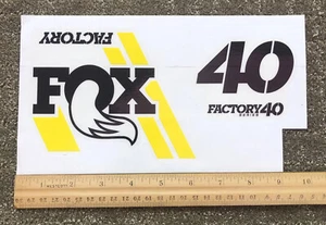 FOX Decals ~ FOX FACTORY SERIES 40 Black/Yellow Clear Background 2018 - Picture 1 of 3