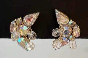 Pendientes de clip de cristal de colección Kramer de Nueva York aurora boreal - Imagen 1 de 11
