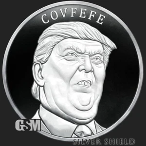 2023 1OZ Donald Trump "COVFEFE" Proof - Silver Shield .999 Pure Collector Round - Picture 1 of 5