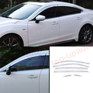 Para Mazda 6 2014-2021 para ventana plateada viseras de viento protector solar ventilación deflectores - Imagen 1 de 10