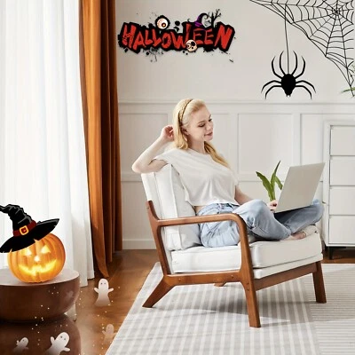 Cómoda silla acento - Silla moderna de mediados de siglo con respaldo bajo con almohada Foto 1 de 4