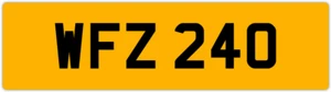 WFZ 240 W 3X3 DATELESS PRIVATE NUMBER PLATE WILL WIL WENDY WES WALT WAYNE WOLF - Picture 1 of 1