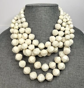 kate spade creamy white CUT TO THE CHASE Chunky necklace gold-plated hardware - Picture 1 of 4