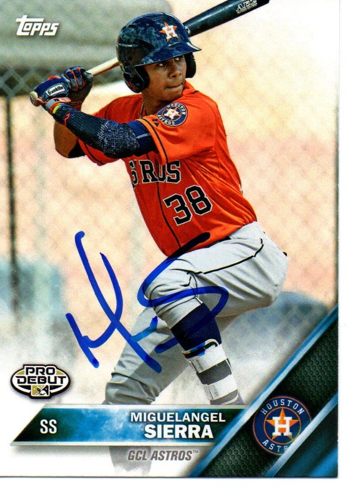 Miguelangel Sierra Houston Astros 2016 Topps Pro Debut Signed Card - Image 1 of 1