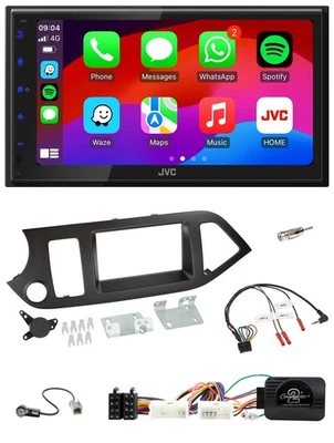 JVC Bluetooth 2DIN Lenkrad DAB USB Autoradio für Kia Picanto ab 11 ohne Start-St - Bild 1 von 4