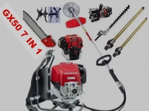 GX50 Backpack 7 in 1 weed wacker lawn mower 2 extension poles - Picture 1 of 4