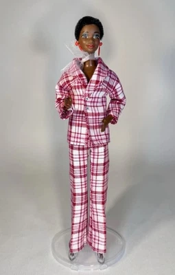 OOAK Handmade Clothes 4 Barbie  Madras Plaid 70s Vibe Suit (Jacket, Pants) Shoes - Image 1 of 4