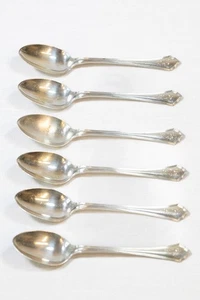 Wallace Sterling Silver Set of 6 Demitasse Spoons w "L" Initial (BAY) - Picture 1 of 7