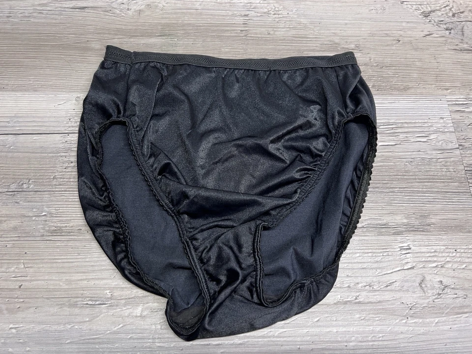 Vintage Warner's 55198 Satin Hi Leg Black Panties Fits Size 4 - 7 Lingerie #Q - Image 1 of 4
