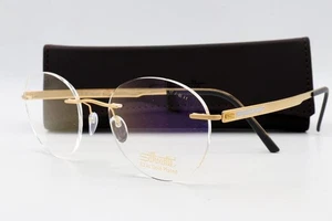 Silhouette Hinge C-2 5424 20 Eyeglasses Gold Chocolate 6051 Authentic 55mm - Picture 1 of 6