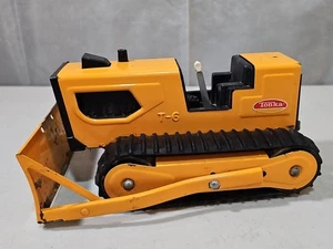Vintage 1970s Tonka Orange BullDozer T-6 Pressed Steel 9 Inches Long - Picture 1 of 8