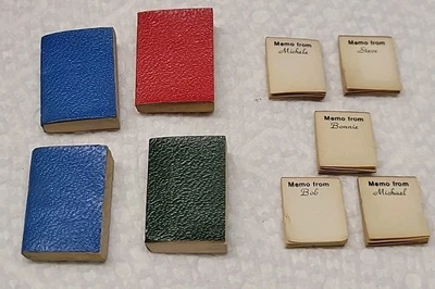 Dollhouse Miniature 4 Books & 5 Memo Pads Desk Novelties Vintage 1950s Japan - Image 1 of 4