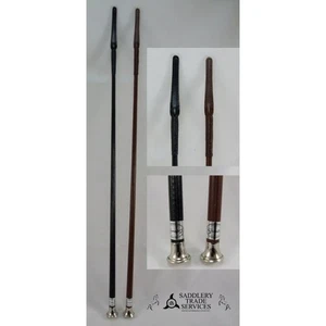 IN HAND CANE BROWN BLACK ENGLISH LEATHER QUALITY 24" FREE POSTAGE* - Picture 1 of 3